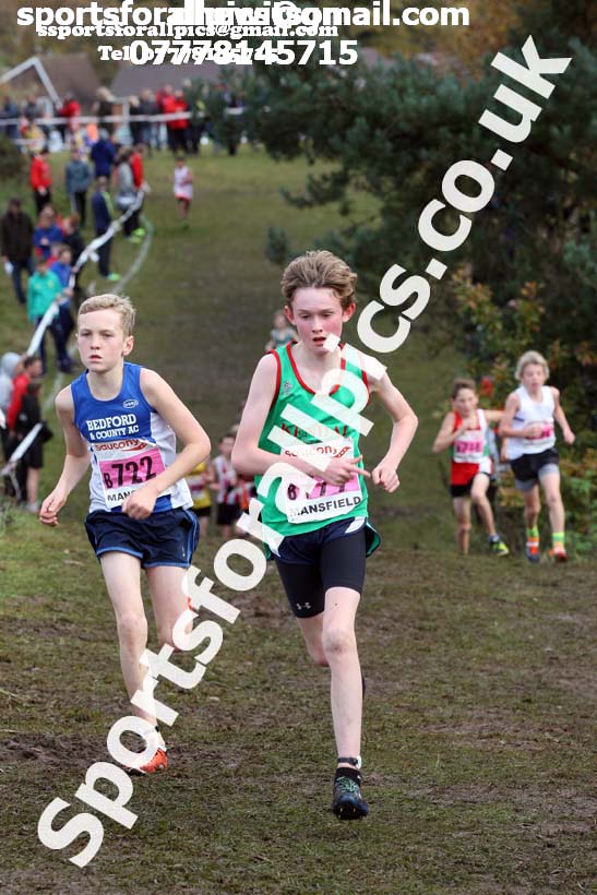 Boys under-13s National Cross Country Relay, Berry Hill Park, Mansfield. Photo:  David T. Hewitson/Sports for All Pics